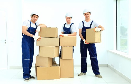 Household items prepared for storage and removal